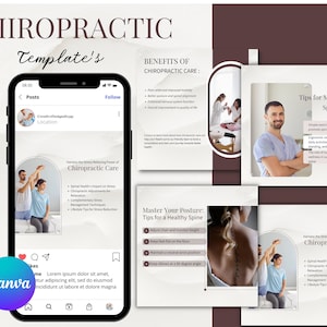 Chiropractic Instagram & Social Media Templates – Boost Your Practice&#39;s Online Presence | Canva Editable