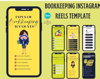 Bookkeeping Instagram Reel Templates | Canva Editable (Digital Download)