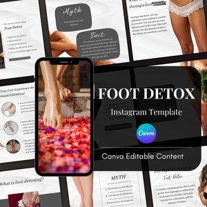 Foot Detox Instagram Templates Marketing Bundle - Canva editable