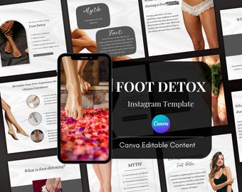 Foot Detox Instagram Templates Marketing Bundle - Canva editable