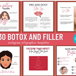 NEW LAUNCH! 30 Botox And Filler Instagram, Nurse Injector Templates, Medspa Instagram Post, Botox Instagram Templates .Filler infographics