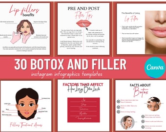 Botox and Filler Instagram Templates, Medspa Canva (Editable)