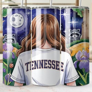 Tennessee Girl Digital Art, Raccoon Starry Night Illustration, College Pride Print, Moon and Iris Artwork, Ladybug Digital Download