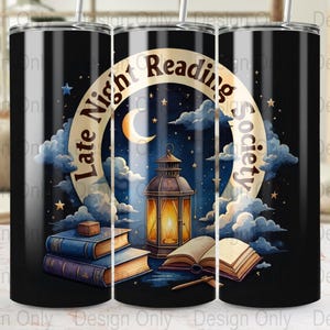 Book Lover Tumbler Wrap: Late Night Reading Society (Digital Download)