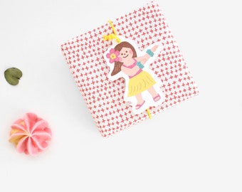 Hula Girl Paper Gift Tags, Great for Party Favors, Baby Shower, Gift Bags, and Decorative Gift Box Labels