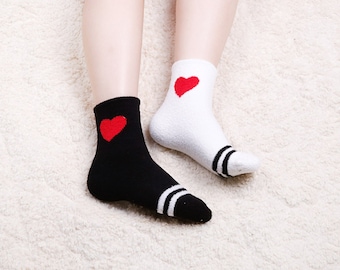 Heart Fuzzy Socks, Cute Fuzzy Socks, Cozy Socks for Women, Winter Fluffy Socks, Soft and Comfortable Socks, Gift Socks for Her