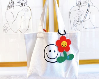 Cute Canvas Tote Bag, Women's Eco Bag, Casual Bag, Fabric Bags for Women