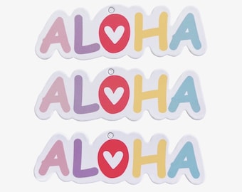 Aloha Hawaii Paper Gift Tags, Great for Party Favors, Baby Showers, Gift Wrapping, Decorative Gift Box Labels
