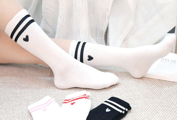 Lovely Heart Socks, Long Crew Socks, Women Socks, Cute Socks, Comfy Socks,  Comfortable Socks, Cotton Socks for Women, Socks for Gift 