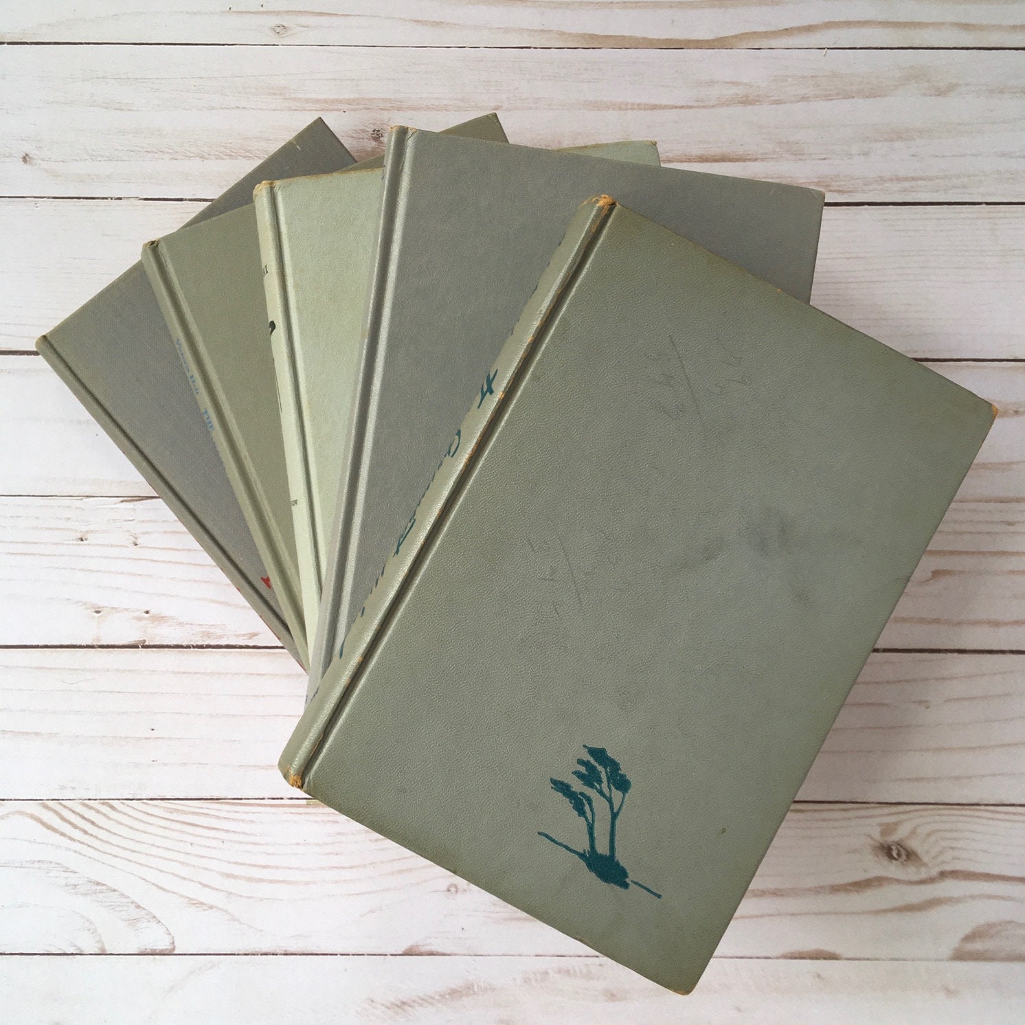 Grey decorative books vintage book set dating from 1947 to Etsy