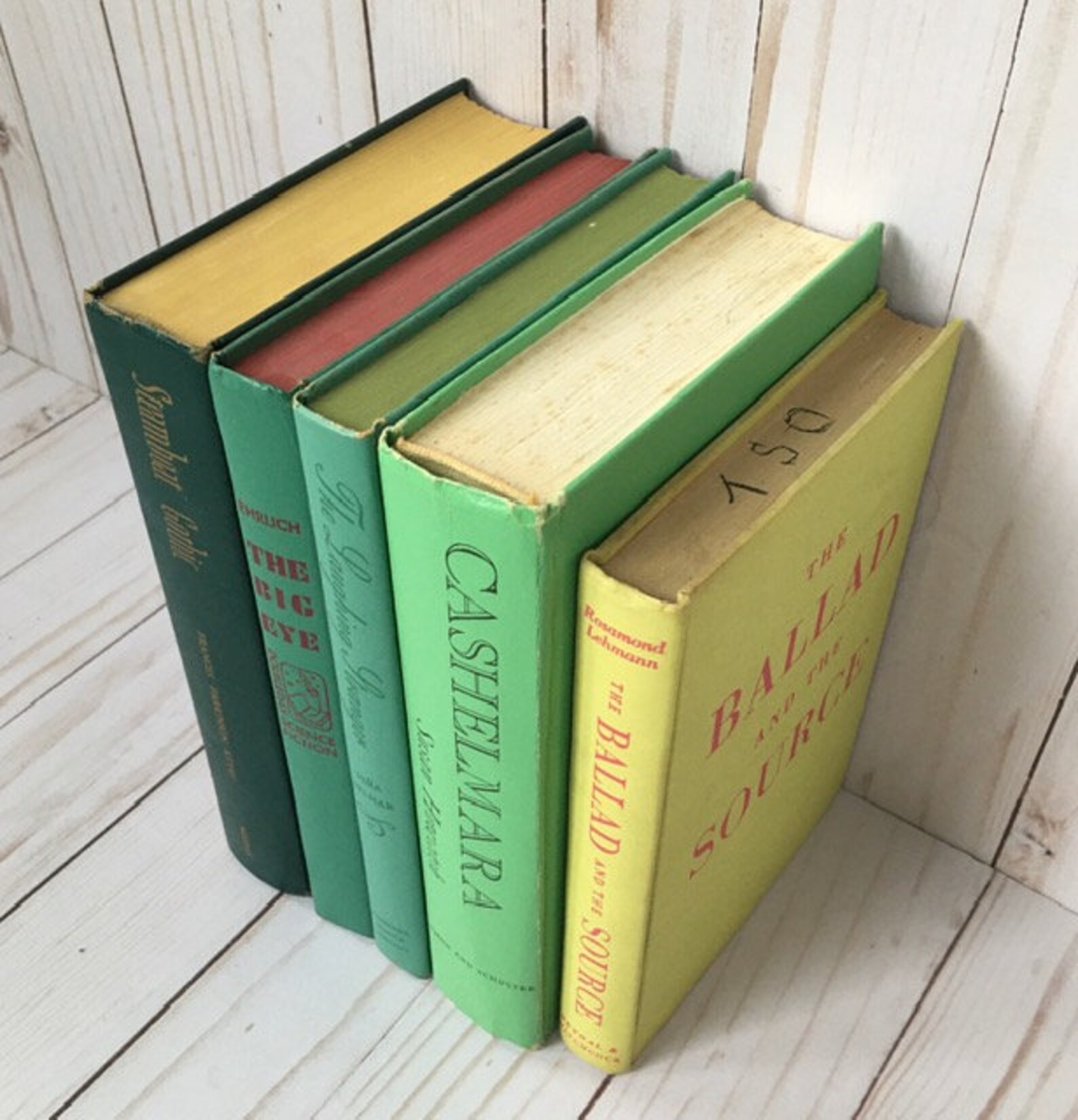 Green decorative books for bookshelf decor vintage book set Etsy