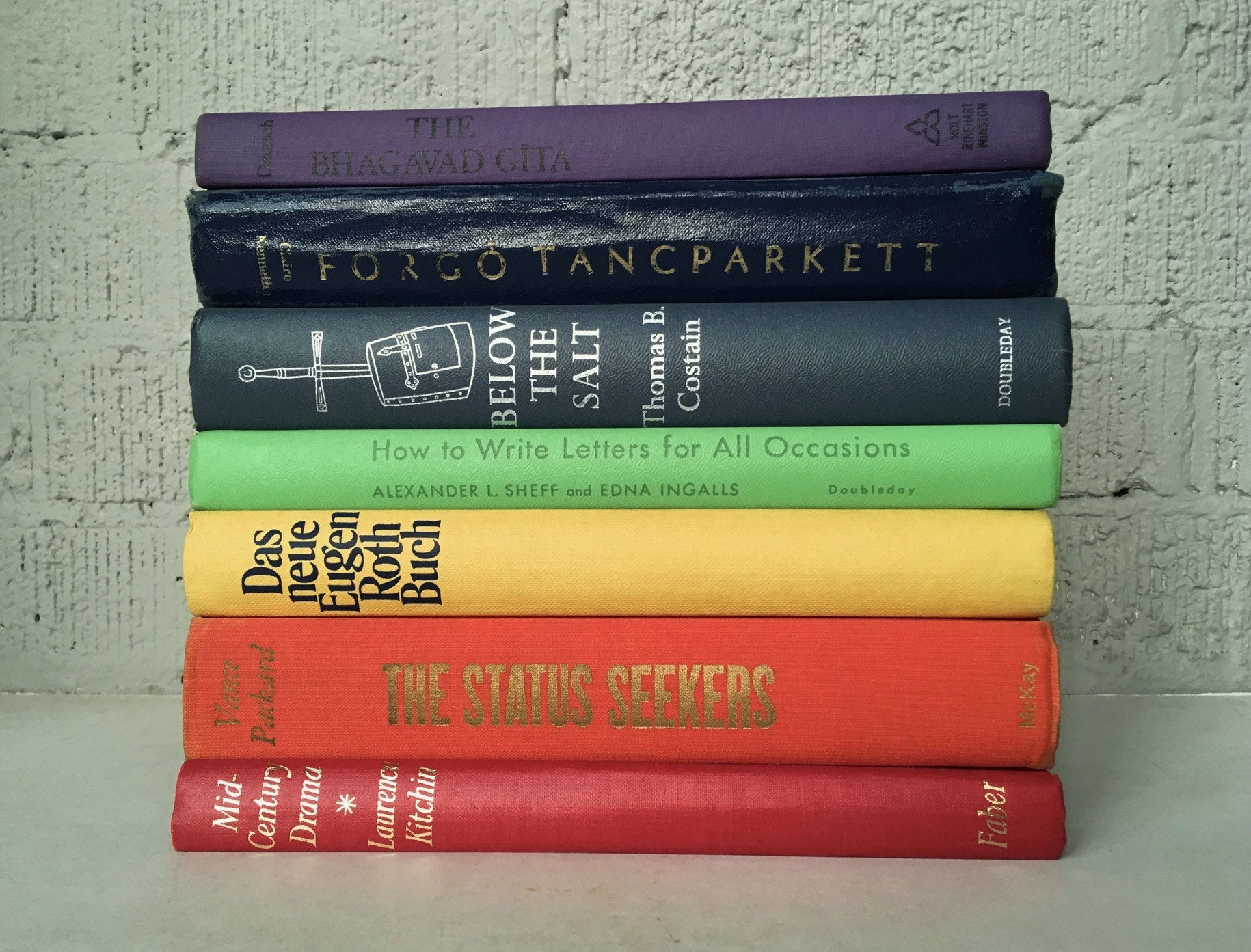 Decorative books stack of rainbow coloured vintage books Etsy