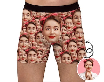 Customize This! Custom Face Boxer Briefs. Personalized Photo, Face-mash, Mens Funny Underwear Valentine's Birthday Stag Engagement Wedding
