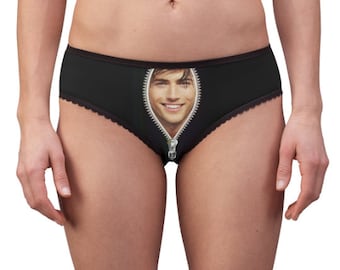 Customize This! Custom Face High-cut Briefs. Personalized Photo, Zipper, Womens Funny Underwear Valentine's Birthday Christmas