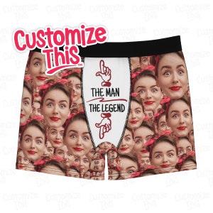 The Man. The Legend. - Add Your Own Photo - Funny Underwear, Mens, Valentine&#39;s, Birthday, Engagement, Wedding, Bachelor Party, Gag Gift