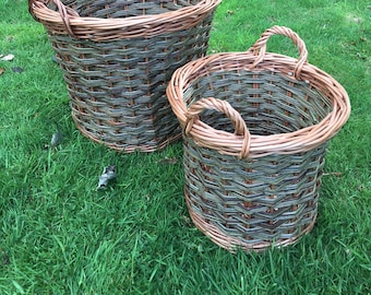 Small Traditional Round Log basket - Made to order