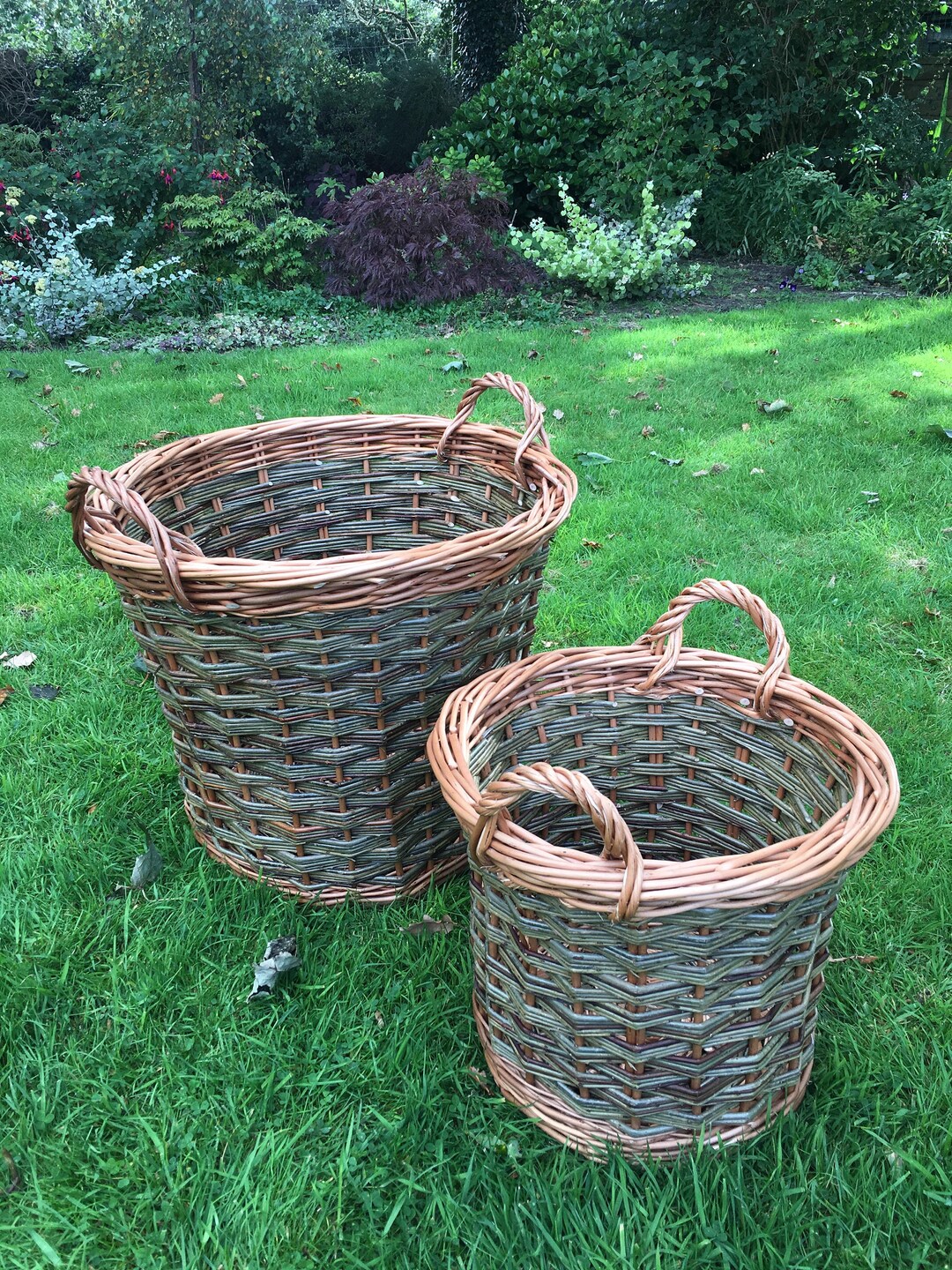 Small Traditional Round Log Basket Made to Order Etsy UK