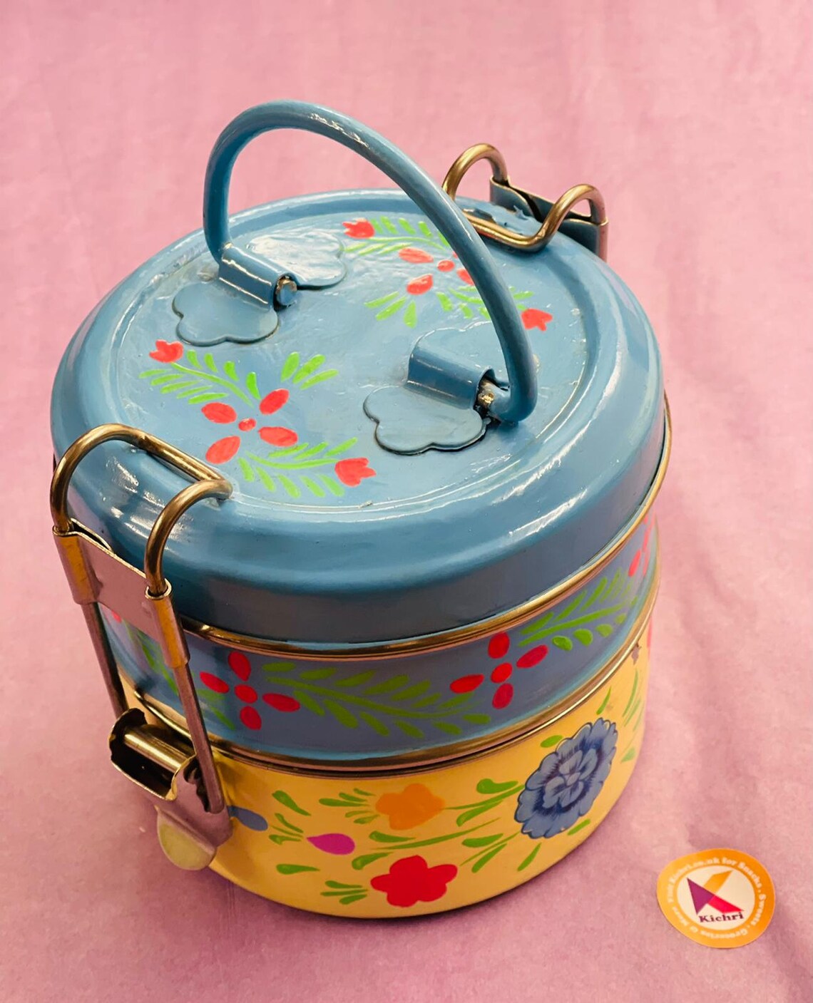 Handmade designer lunch box HandPainted tiffin box 2 tier Etsy
