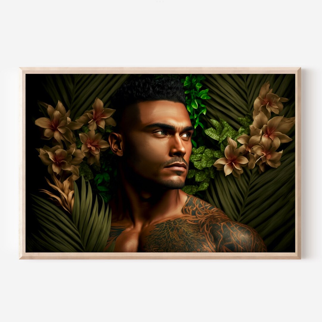 Hawaiian Art Poster Male Hula Dander Wall Decor Hawaii Wall Art Digital