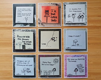 Fridge magnet - photos of sweetsnini's street art tiles with various sayings. Always a pleasure!