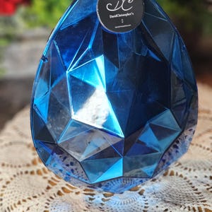 9 Inch Acrylic Teardrop Gem Blue Ornament by David Christopher
