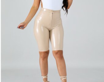 Faux Leather Shorts - Etsy