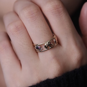 14k Tri Color Elephant Ring / Good Luck Elephant Ring / For Animal Lover / Animal Ring / Good Luck Ring