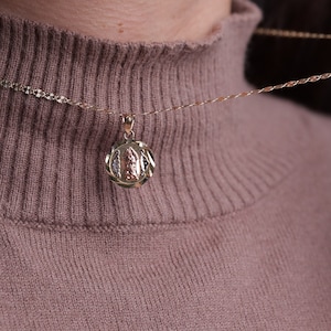 10k Tri Color Virgin Mary Pendant