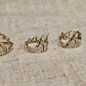 10K Gold Initial Ring / Cursive Initial Alphabet Ring / Initial Letter Alphabet Ring