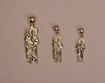 14k Delicate Tiny Small Minimalist Religious Charm / Gold Saint Jude Pendant / Gift For Him / Gift For Her / Ready to Ship