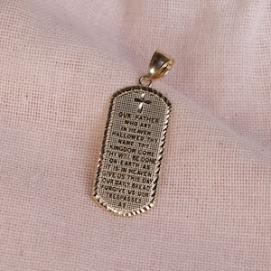 14K Gold Engraved Lord’s Prayer Pendant