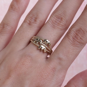 14k Yellow Elephant Ring / Good Luck Elephant Band Ring / Free Shipping In USA
