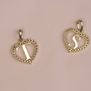 10K Heart Initial Pendant / Alphabet A-Z Pendant / Waterproof Letter Necklace / Perfect Gift For Someone Special