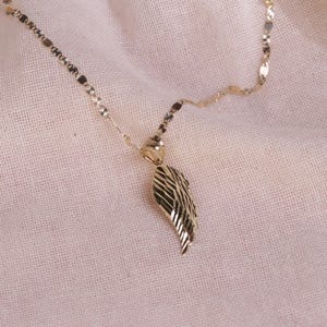 14k Gold Lightweight Angel Wing Pendant / Dainty Pendant / Gift For Her