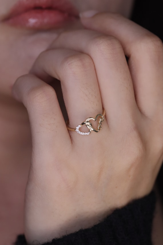 Cute cheap heart rings