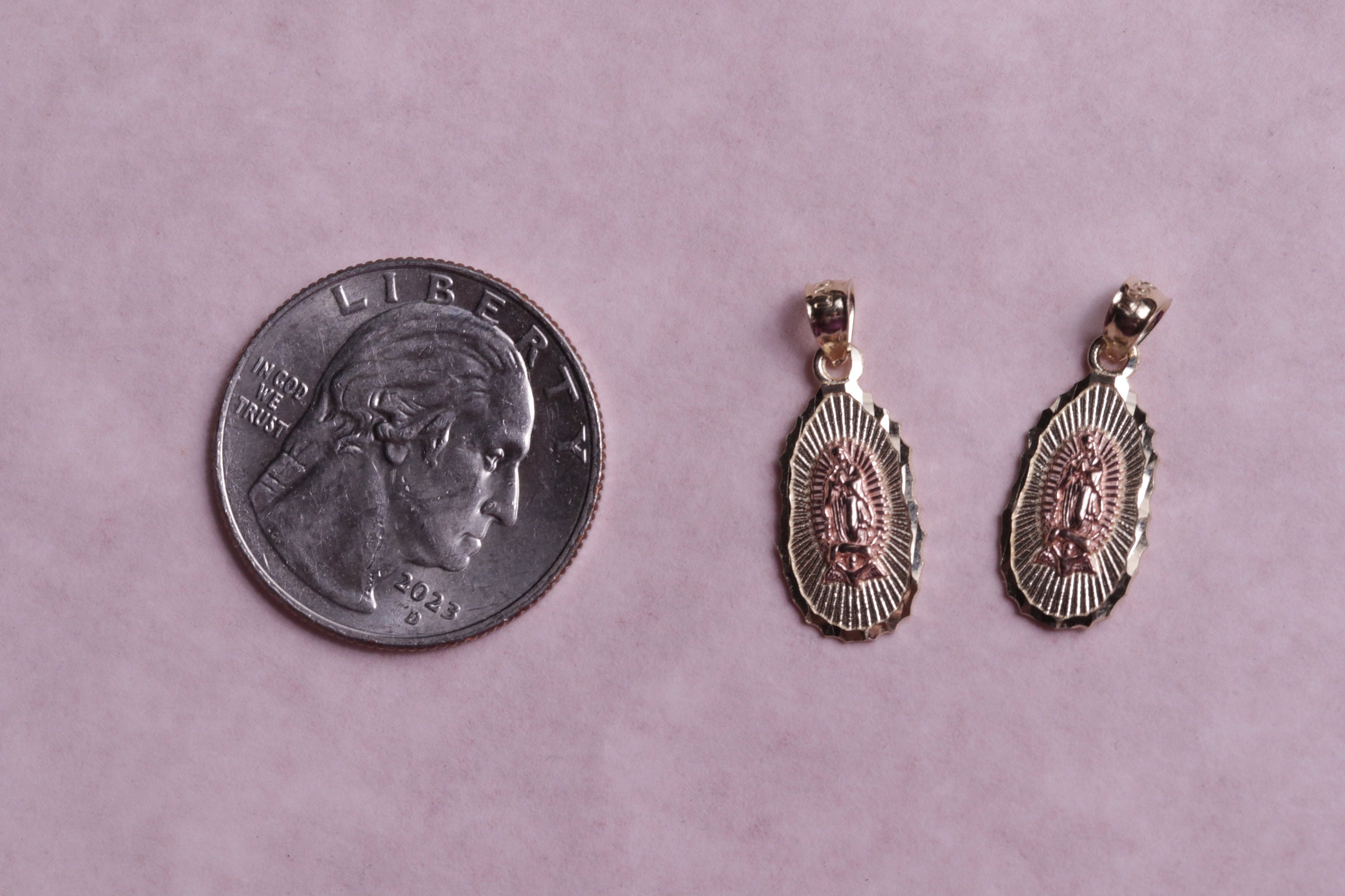10k Gold Yellow Rose Gold Virgin Mary Pendant - Etsy