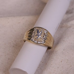 10K CZ Eagle Men&#39;s Ring / Simple Ring / Pinky Ring / Men&#39;s Jewelry / Gift For Dad