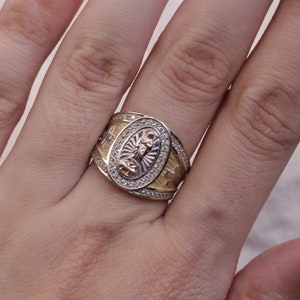 10k Solid Gold Blessed Mother Ring / Gold Religious Ring / Women Ring / Virgin Mary / Mother Mary Ring