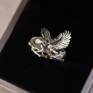 10K Gold Eagle Ring / Men&#39;s Eagle Ring / Gold Rings / Animal Ring / Gift For Father / Gift For Him