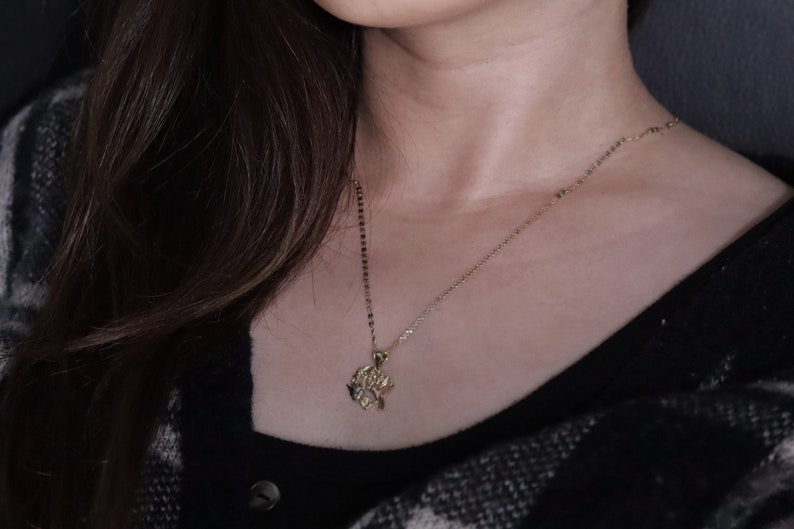 14k Tri Color Love Heart Pendant With 2.0mm Valentino Chain, Dainty Chain, Gift For Her, Birthday Gift image 4
