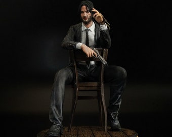 Hand-Painted John Wick 4 Resin Statue: Keanu Reeves Collectible