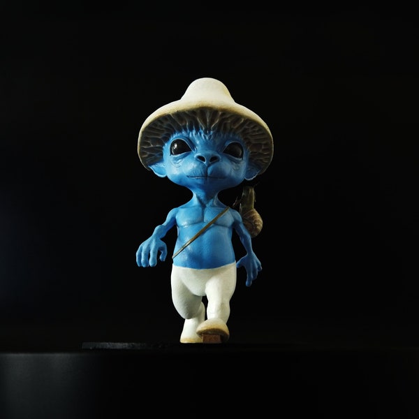 Hand-Painted Smurf Cat Figure - Perfect Gift for Friends