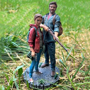 Hand-Painted Ellie & Joel Figurine: The Last of Us Resin Statue
