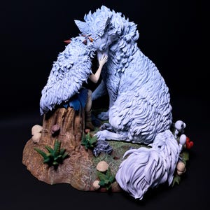 Wolf Spirit Princess Statue: Handbemaltes Anime Modell Bausatz Bild 9