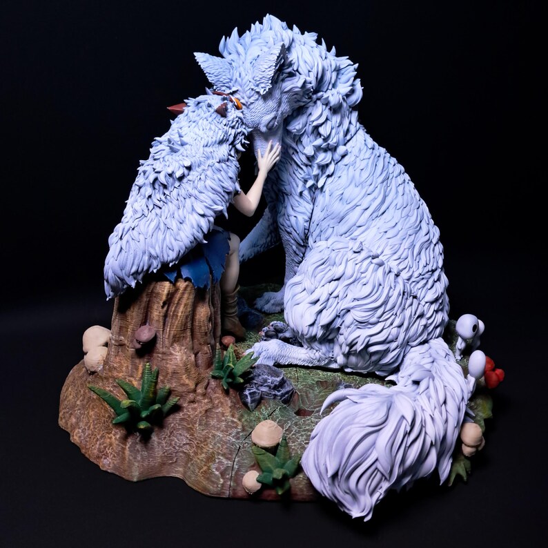 Wolf Spirit Princess Statue: Handbemaltes Anime Modell Bausatz Bild 9