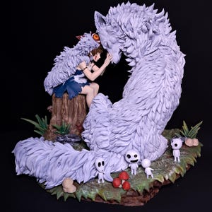 Wolf Spirit Princess Statue: Handbemaltes Anime Modell Bausatz Bild 3