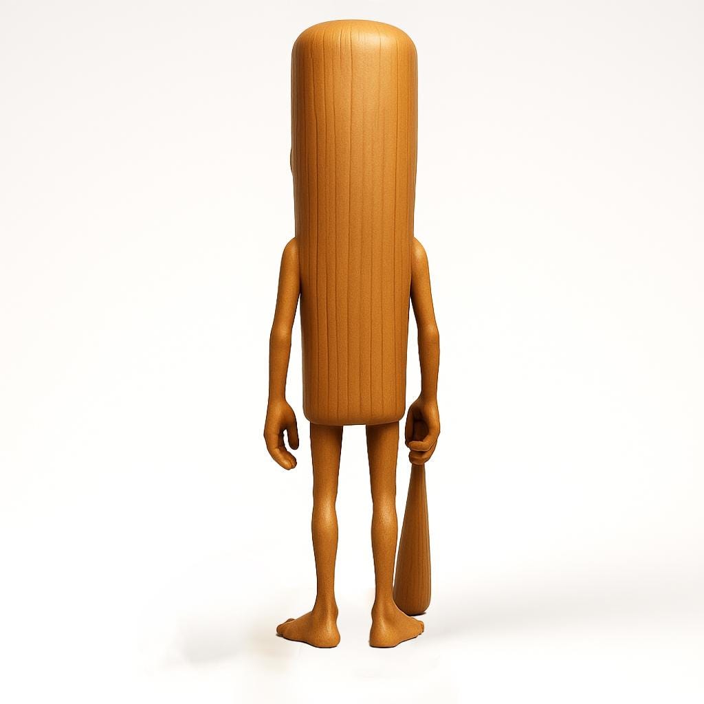 Tung Tung Tung Sahur Meme Figure – Hand-painted Wooden