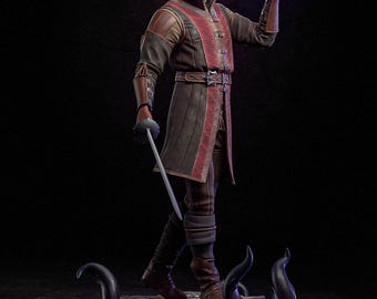 Hand-Painted Wyll Figure: BG3 Inspired Desk Decor