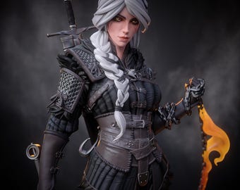 Handbemalte Hexer Ciri Figur: 3D Gedruckte Fan Art Statue