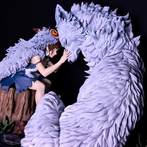Wolf Spirit Princess Statue: Handbemaltes Anime Modell Bausatz Bild 4